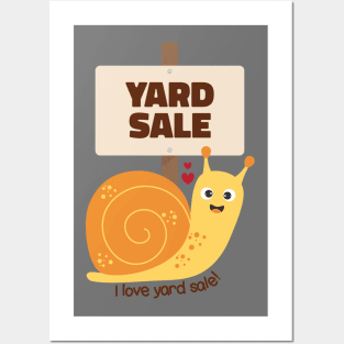 Cute Snail I Love Yard Sale Posters and Art